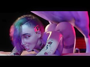 3D Animation - Cyberpunk 2077 Parody: Extreme Horse Sex Scene