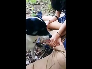 A threesome with a dog