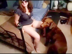 Amateur woman introduced to dog sex