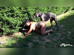 Bestial debauchery: fiery mother and her dog