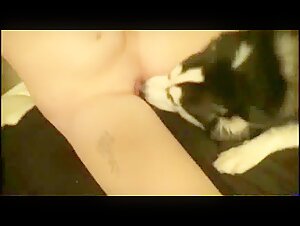 Blonde First Time With a Dog