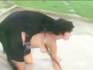 Brazilian woman with a dog