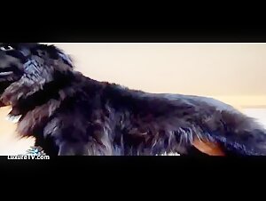 Busty redhead woman has fun with your dog