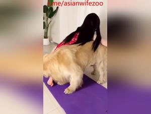 Canine fetishism: the Asian wife gives himself up