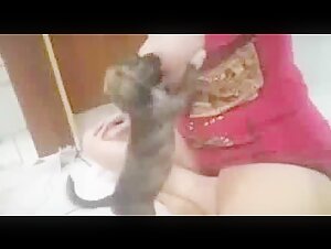 Dog breastfeeding a woman - Bestiality video