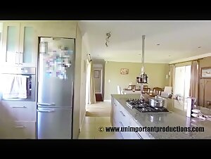 Hot eyed blonde in sexy catsuit fucking her dog