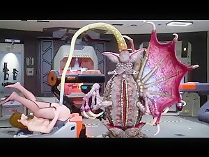 Intoxicated, the blonde indulges in animalistic antics with two dogs