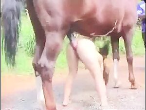 Latin woman with generous butt riding a horse