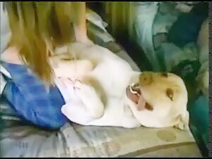 Mature woman and her labrador