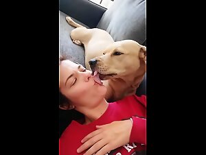 My dog   gives exciting kisses
