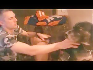 Naughty mistress and her dog