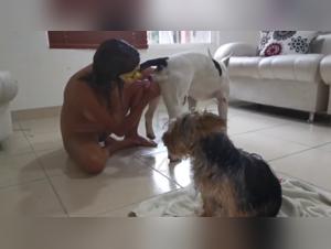 Pornographic Bestiality: Alison Lets Her Dog Fuck Her In A Zoo Park