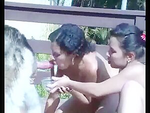 Sensual Latina and her Hungry Mouth Swallows Dog Cum