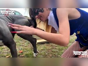 sexual freedom: blonde dogwoman and wild instinct