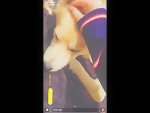 Snapchat Teen and Dog: Kissing and Cock Sucking