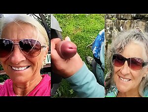 The fun woman and the worst taboo: a naked slut greets a man with her dog