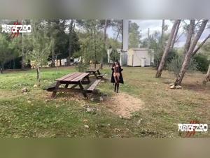 The little slut who plays with her dog, a sexy ass Arab girl