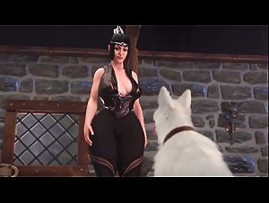 The whore and her dog in an extreme zoofilia scene