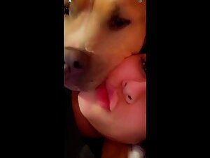 The wild slut gets wild with her dog