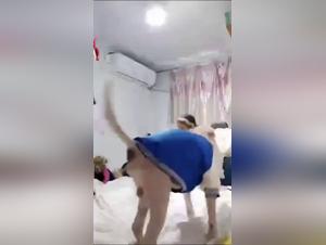 wild asian teen, submitted to canine power