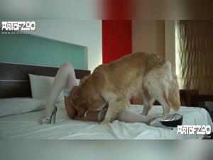 Wild delights: Alina and her dog in obscene acts