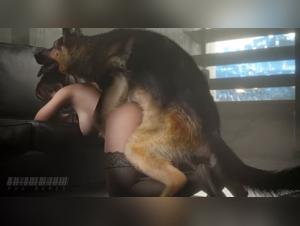 Wild fuck: Claire abandons herself to her dog