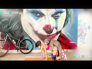 Woman cyclist and dog in a beastly video (without a bike)