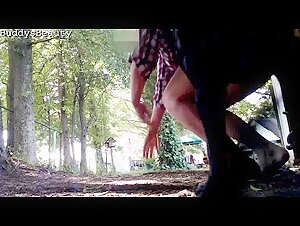 Woman in nature with her dogs