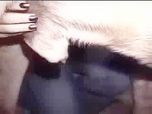 Women in ecstasy with a dog