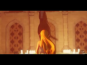 Zelda gets trampled by a horse in erotic Artzoo videos.